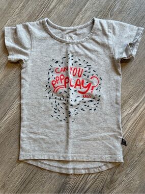 Rags Kids Grey Short-Sleeve Tee with Red 'Can You Play?' Graphic